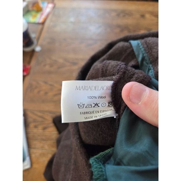 Maria de la Orden brown wool wide leg trousers sz S - Picture 3 of 4